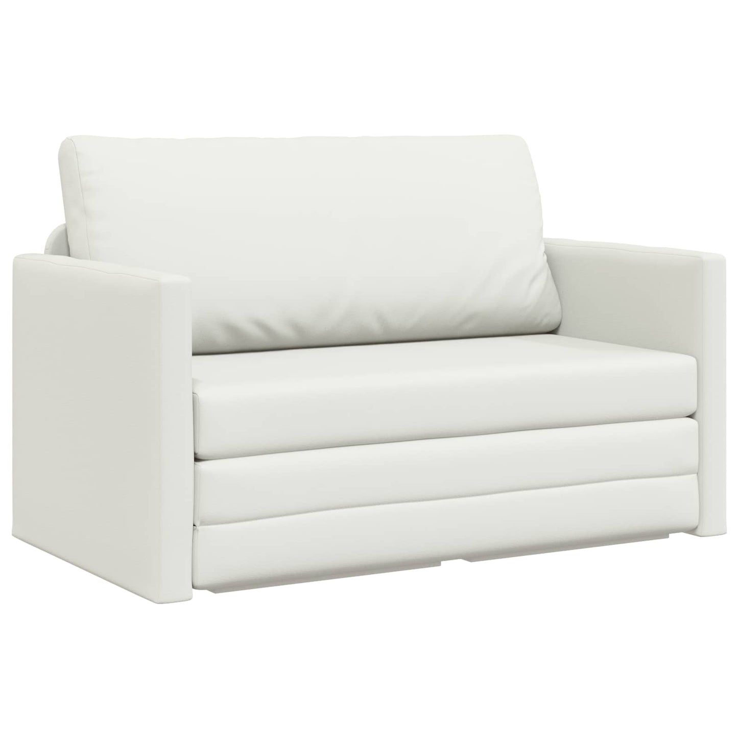 Folding Sofa Bed White 124 x 71 x 78 cm Faux Leather