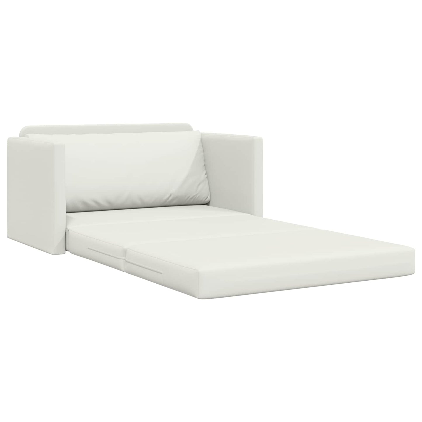Folding Sofa Bed White 124 x 71 x 78 cm Faux Leather