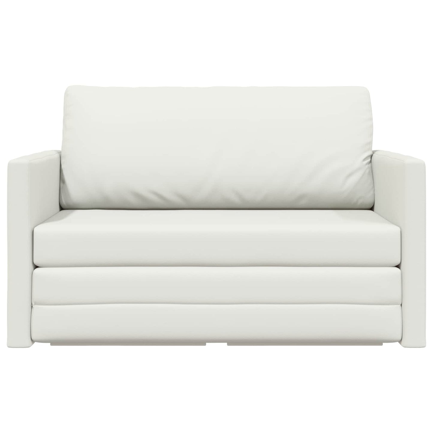 Folding Sofa Bed White 124 x 71 x 78 cm Faux Leather