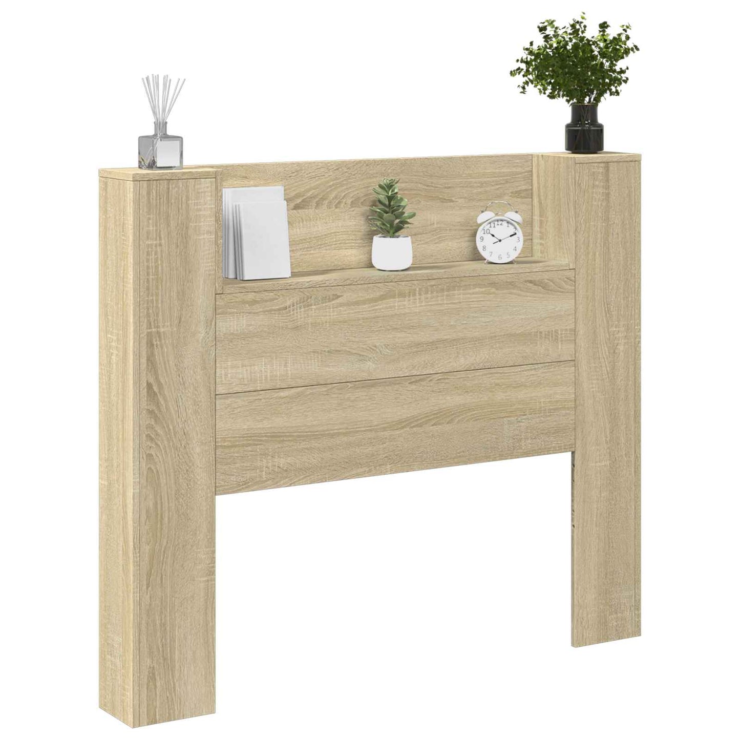 Headboard Cabinet with LED Sonoma 120 x 16.5 x 103.5 cm