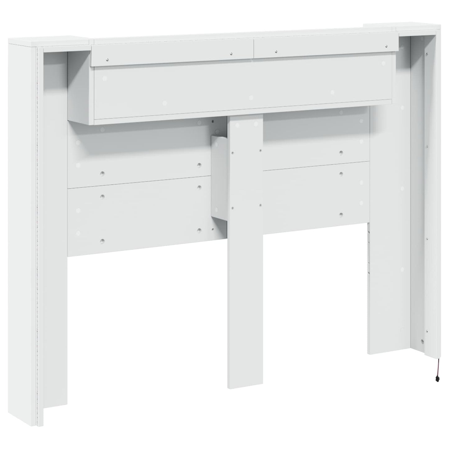 Headboard Cabinet with LED White 140 x 16.5 x 103.5 cm