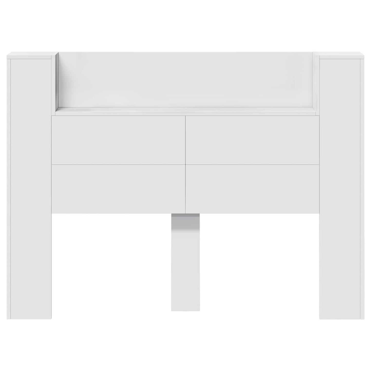 Headboard Cabinet with LED White 140 x 16.5 x 103.5 cm