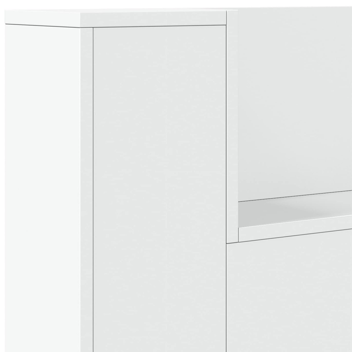 Headboard Cabinet with LED White 160 x 16.5 x 103.5 cm