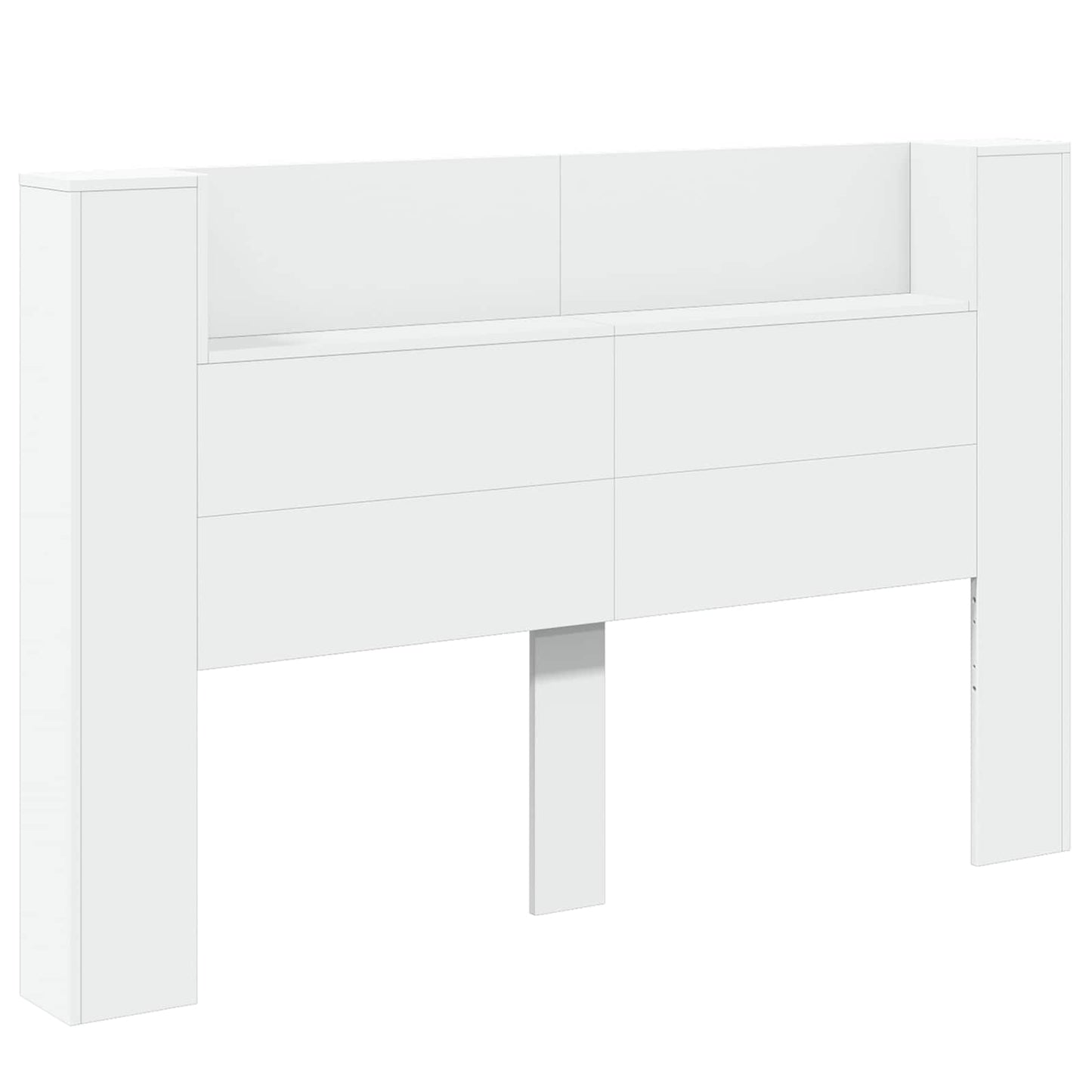 Headboard Cabinet with LED White 160 x 16.5 x 103.5 cm