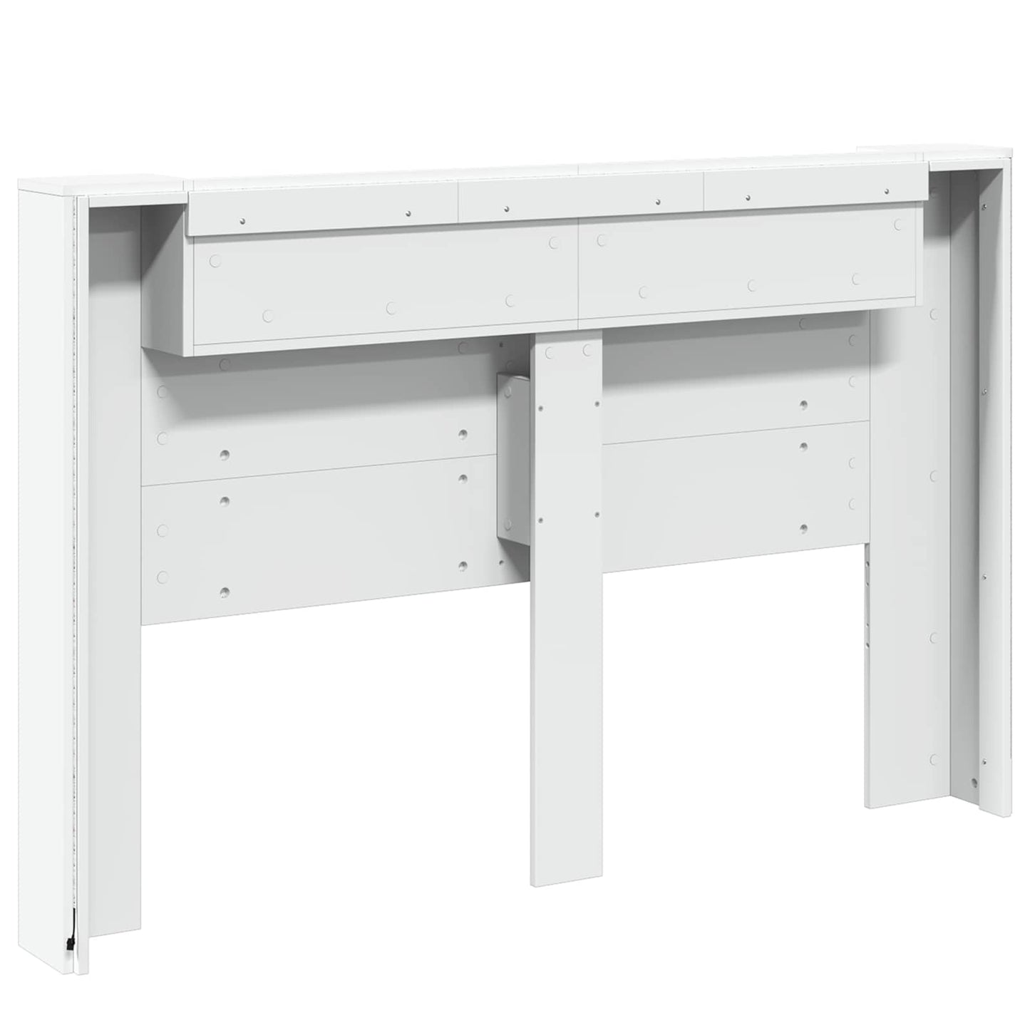Headboard Cabinet with LED White 160 x 16.5 x 103.5 cm