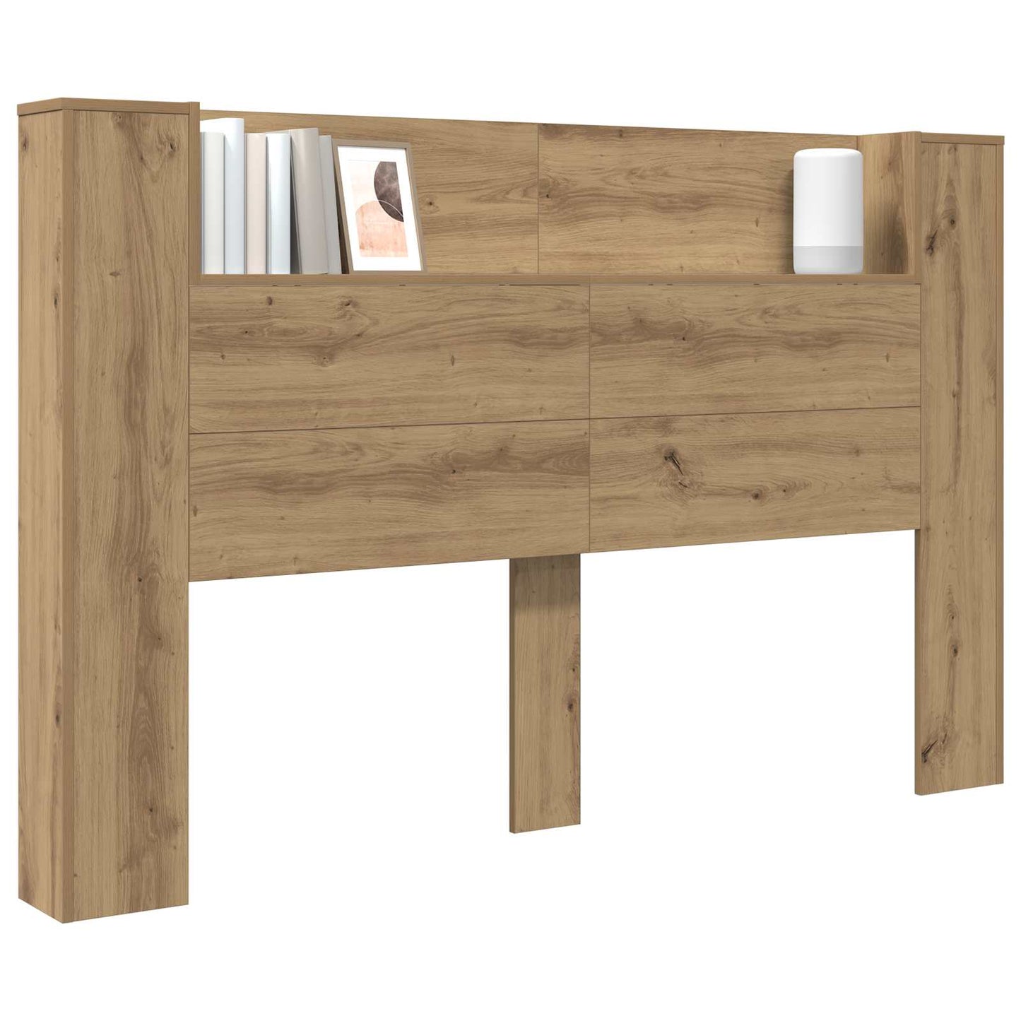 Headboard Cabinet with LED Artisan Oak 160 x 16.5 x 103.5 cm