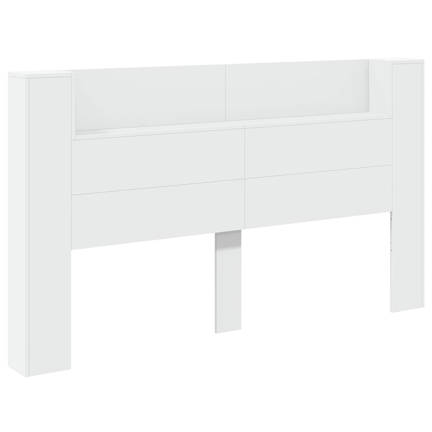 Headboard Cabinet with LED White 180 x 16.5 x 103.5 cm
