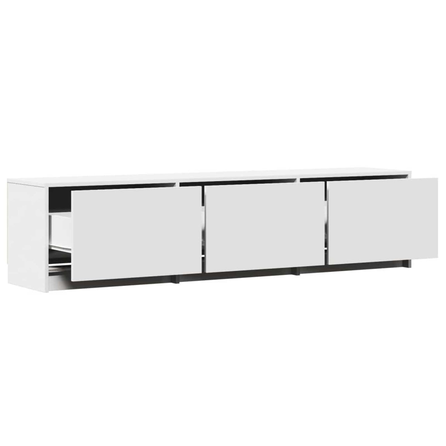 TV Cabinet with LED White 165 x 34 x 40 cm Engineered Wood