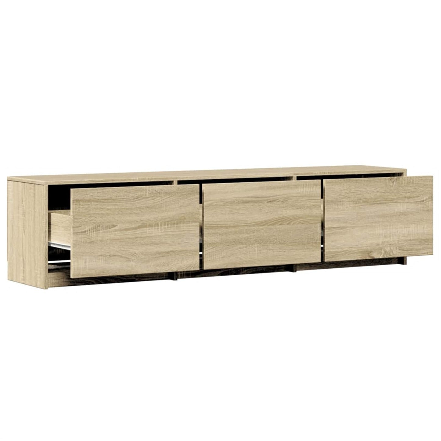 TV Cabinet with LED Sonoma 165 x 34 x 40 cm Engineered Wood