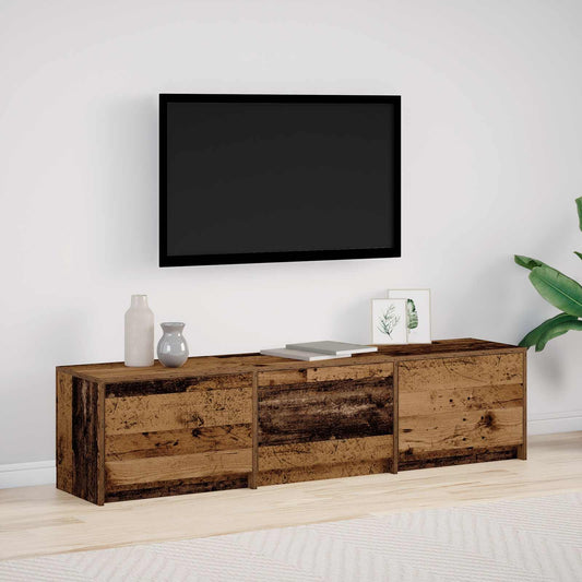 TV Cabinet with LED Old Wood 165 x 34 x 40 cm Engineered Wood