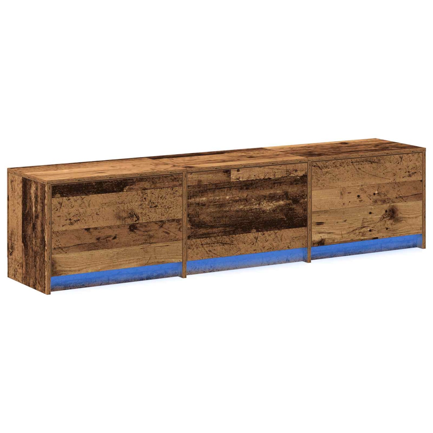 TV Cabinet with LED Old Wood 165 x 34 x 40 cm Engineered Wood