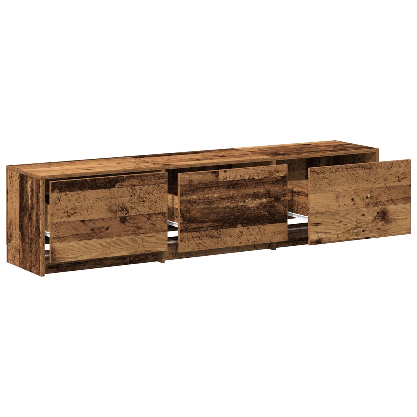 TV Cabinet with LED Old Wood 165 x 34 x 40 cm Engineered Wood