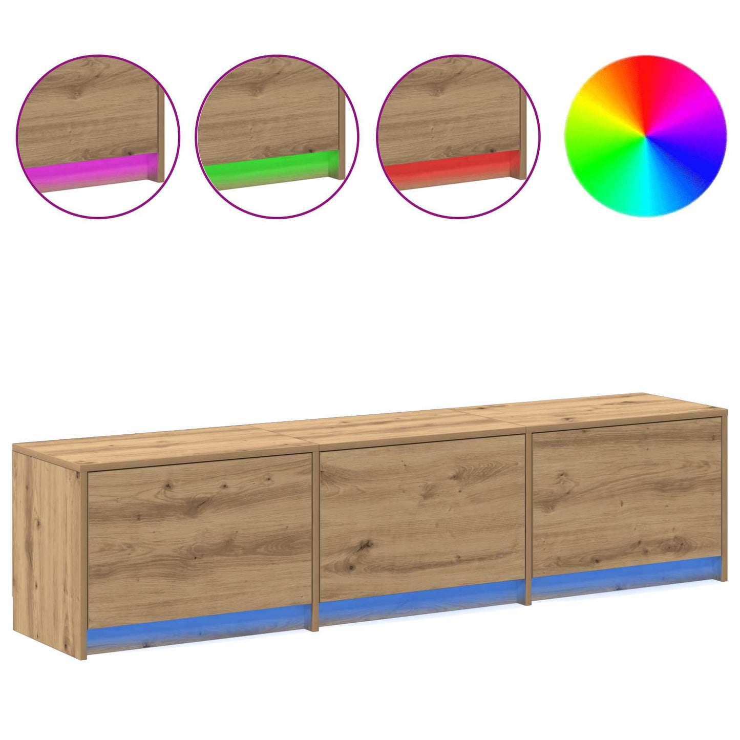 TV Cabinet Artisan Oak 165 x 34 x 40 cm Engineered Wood