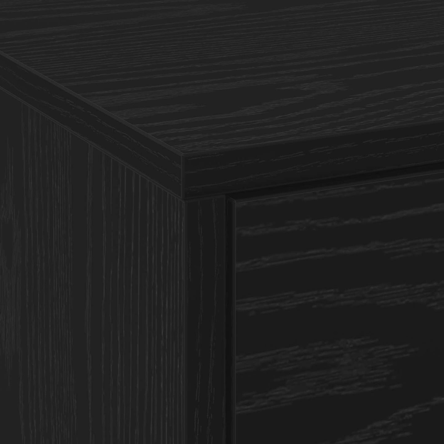 TV Cabinet with LED Black Oak 165 x 34 x 40 cm Engineered Wood