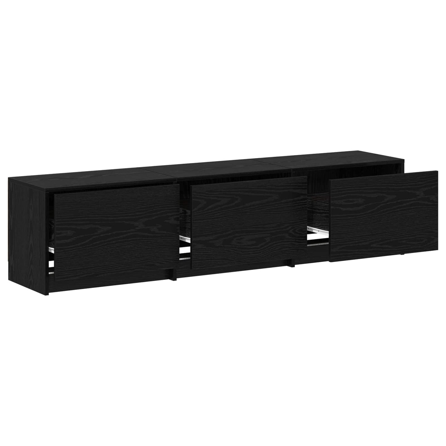TV Cabinet Black Oak Engineered Wood