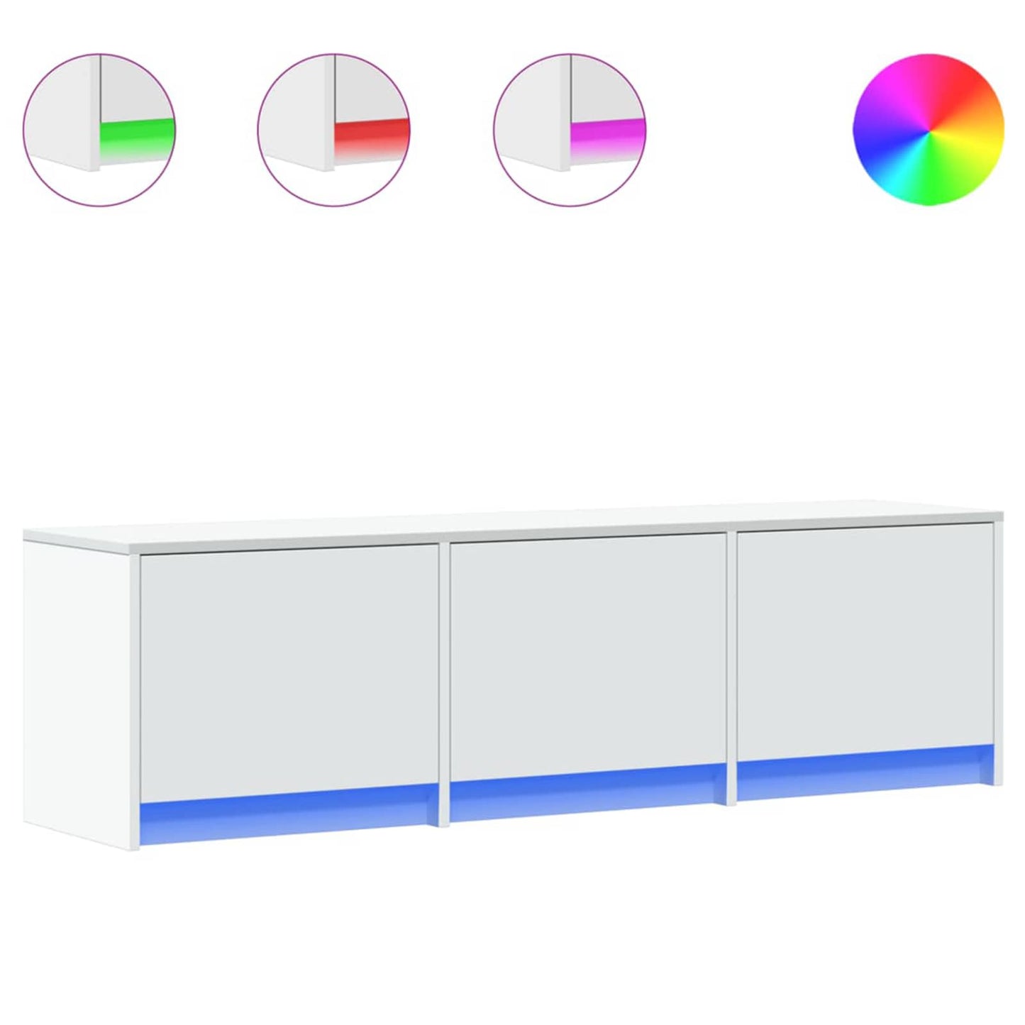TV Cabinet with LED White 140 x 34 x 40 cm Engineered Wood
