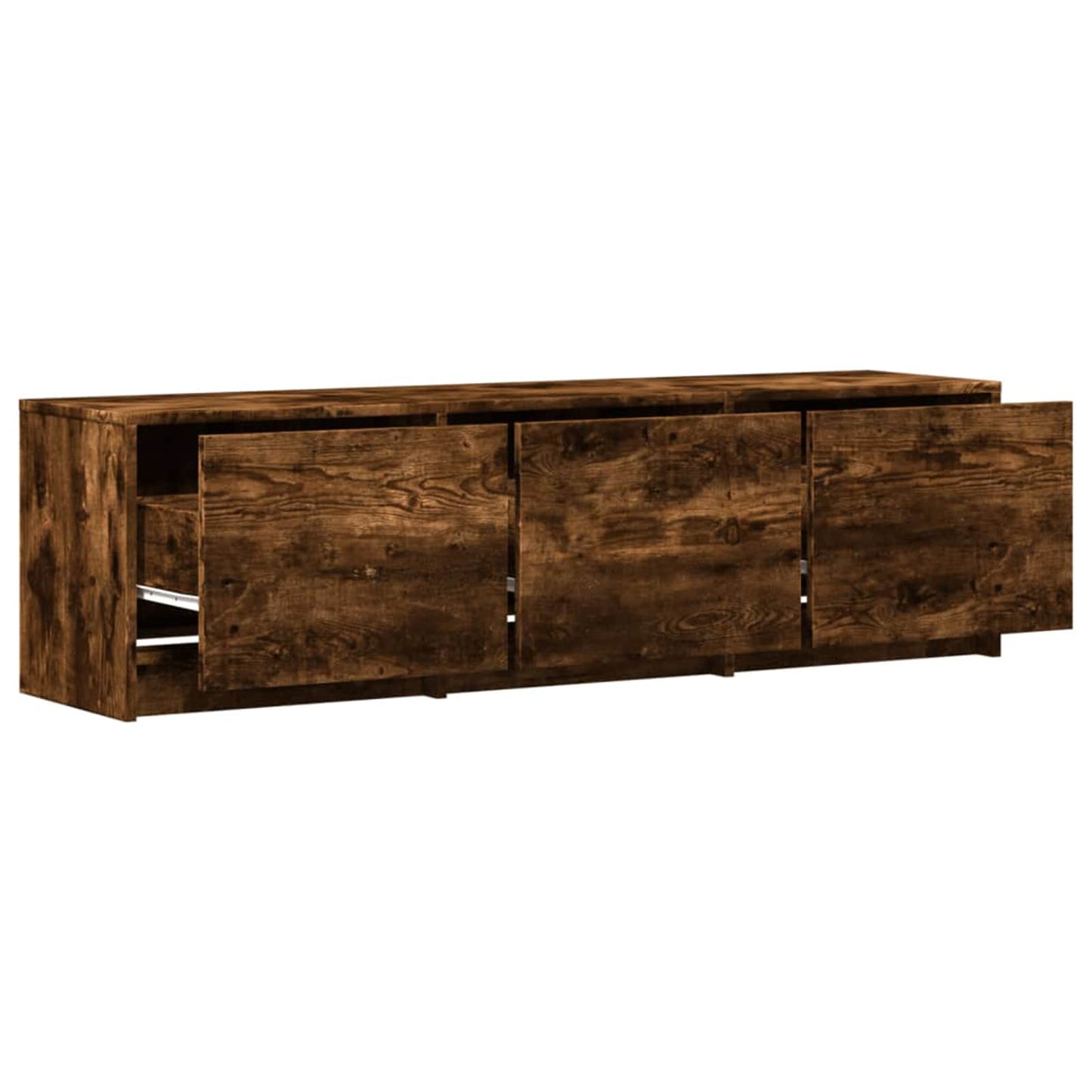 TV Cabinet with LED Smoked Oak 140 x 34 x 40 cm Engineered Wood