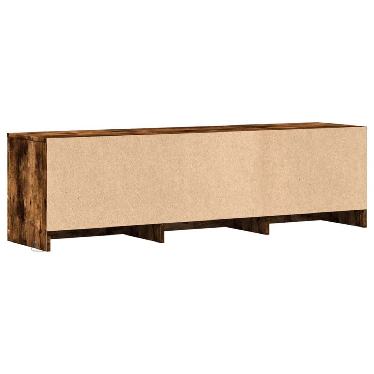 TV Cabinet with LED Smoked Oak 140 x 34 x 40 cm Engineered Wood
