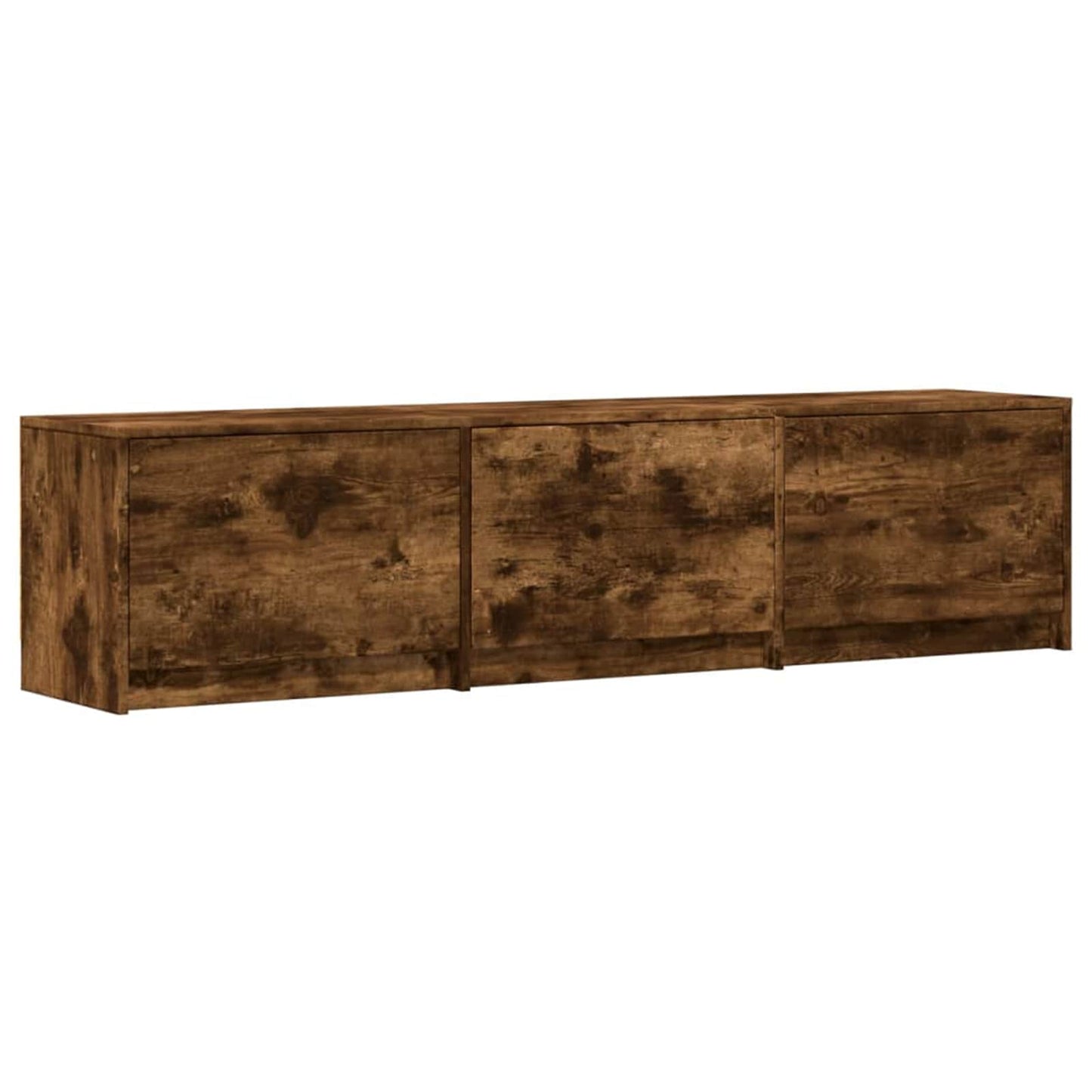 TV Cabinet with LED Smoked Oak 165 x 34 x 40 cm Engineered Wood
