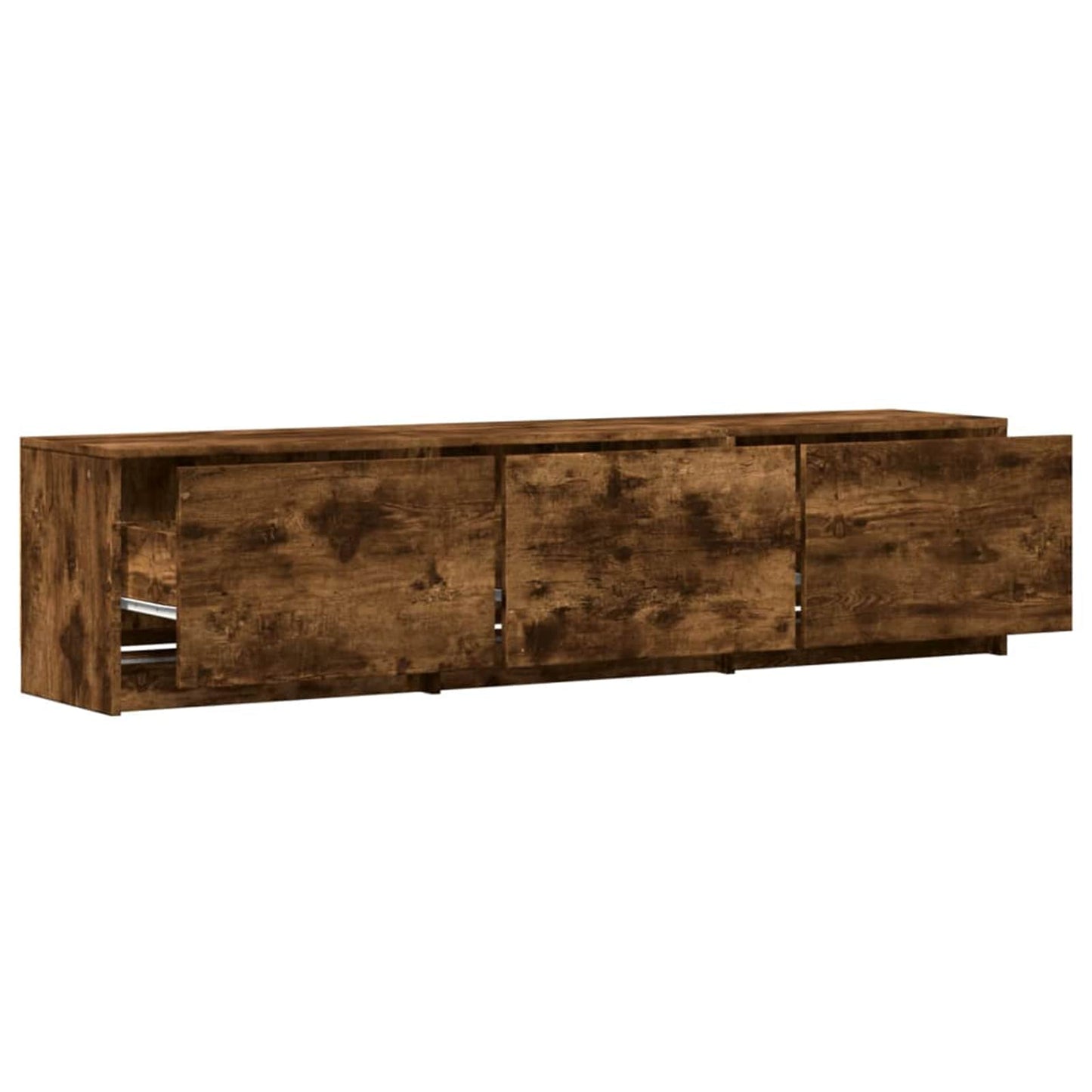 TV Cabinet with LED Smoked Oak 165 x 34 x 40 cm Engineered Wood