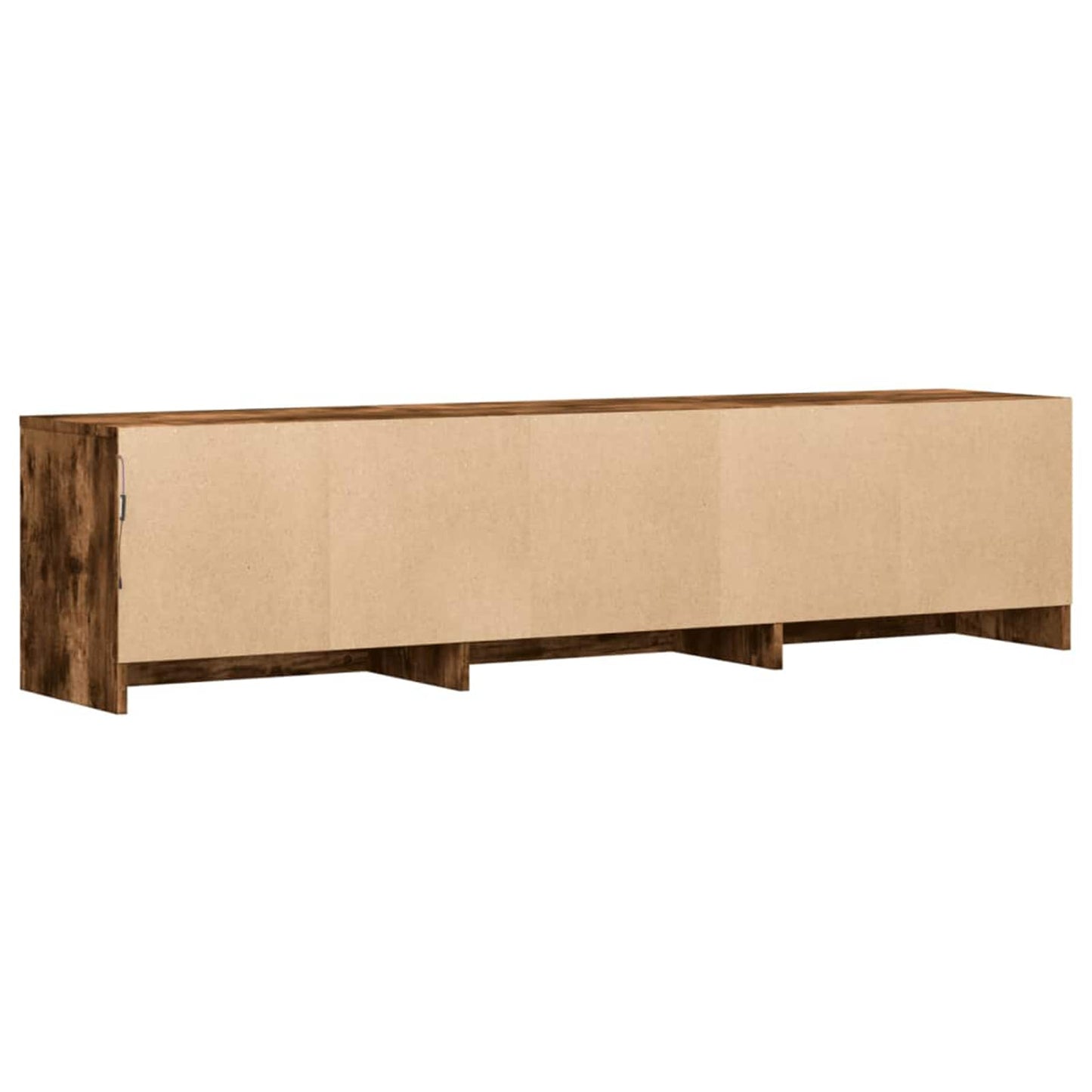 TV Cabinet with LED Smoked Oak 165 x 34 x 40 cm Engineered Wood