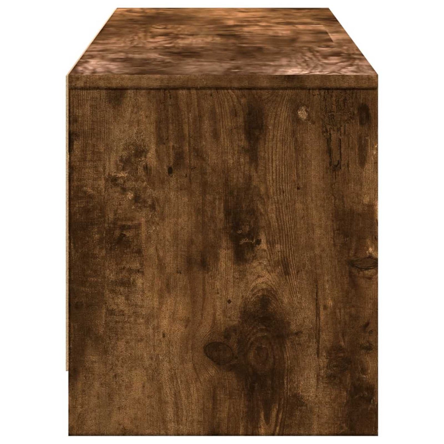 TV Cabinet with LED Smoked Oak 165 x 34 x 40 cm Engineered Wood