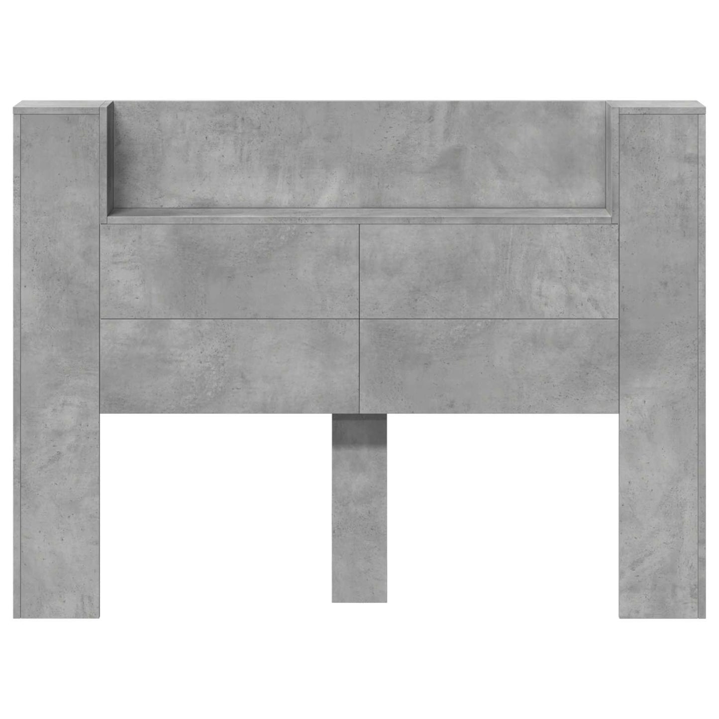 Headboard Cabinet with LED Concrete 140 x 16.5 x 103.5 cm