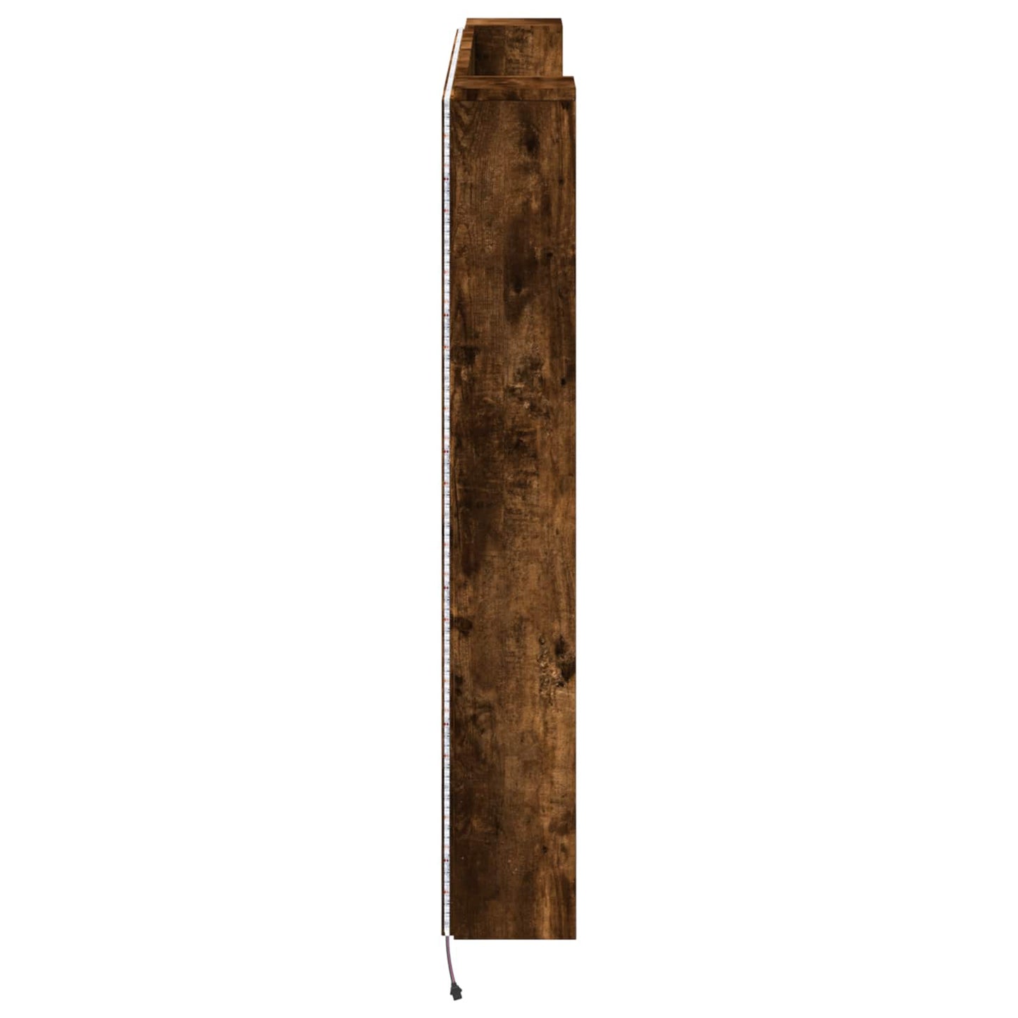 Headboard Cabinet with LED Smoked Oak 140 x 16.5 x 103.5 cm