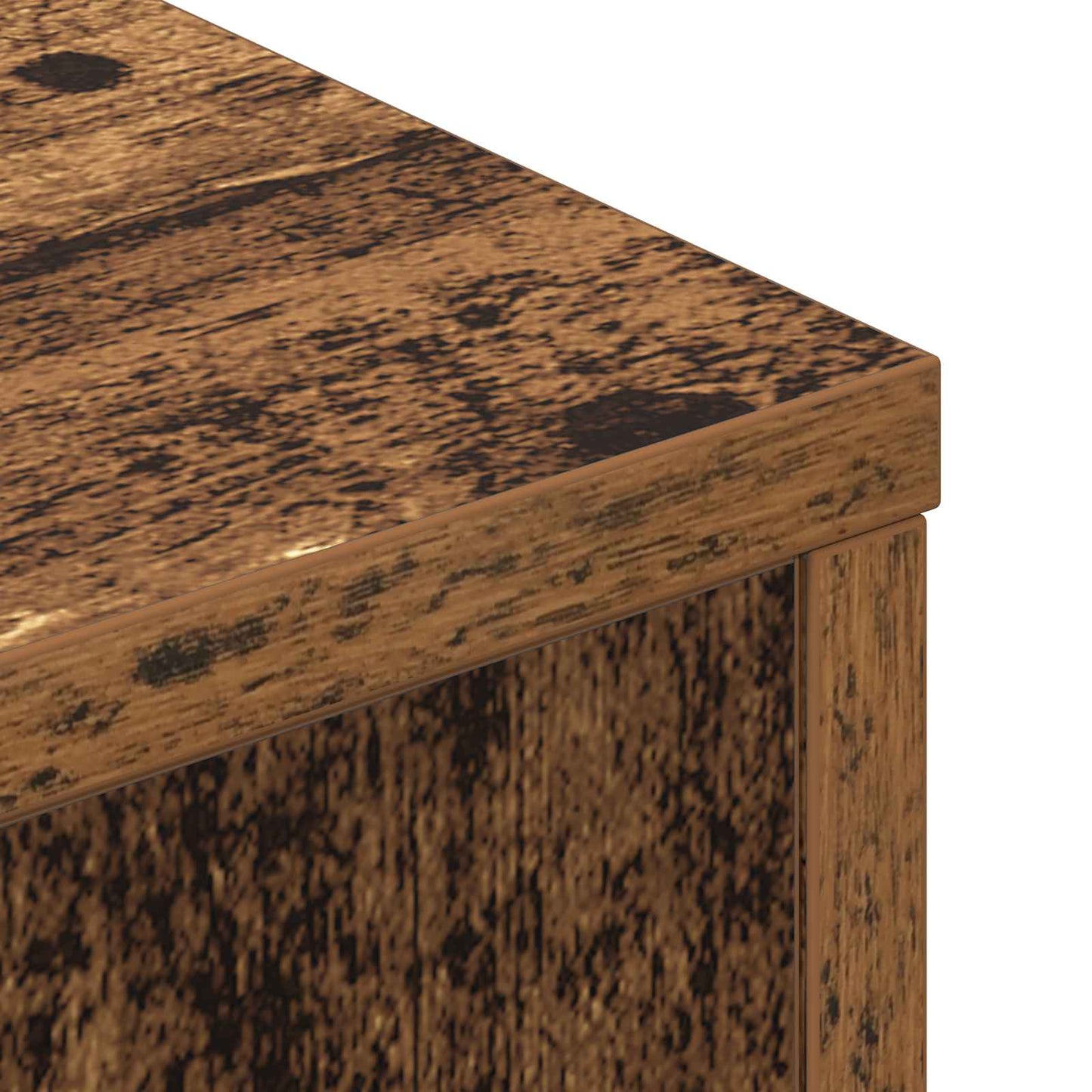 Headboard Cabinet with LED Old Wood 140 x 16.5 x 103.5 cm