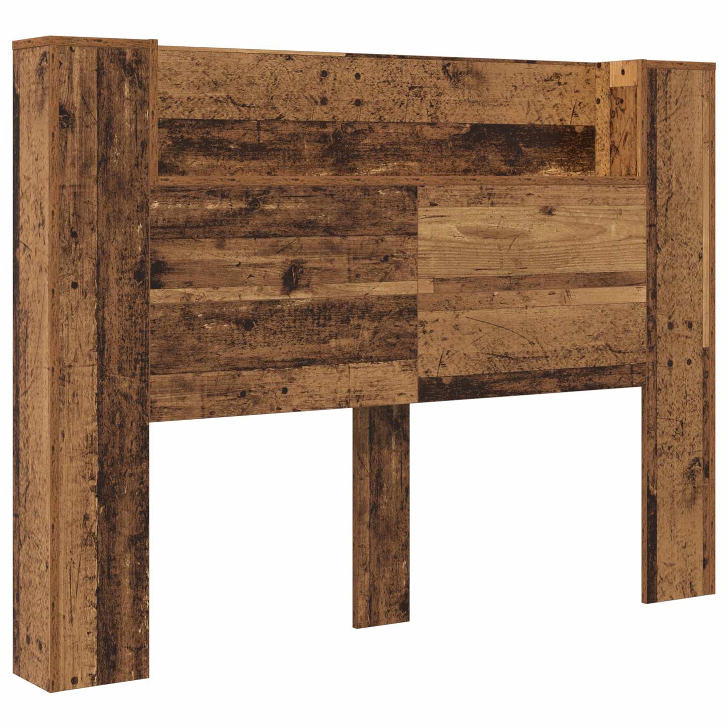 Headboard Cabinet with LED Old Wood 140 x 16.5 x 103.5 cm