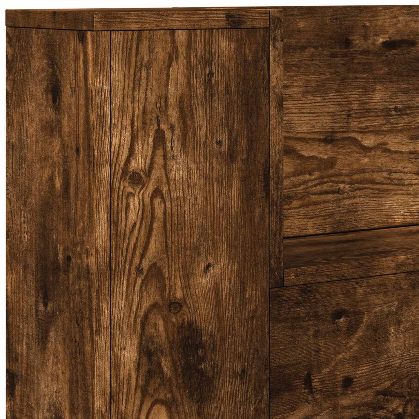 Headboard Cabinet with LED Smoked Oak 160 x 16.5 x 103.5 cm