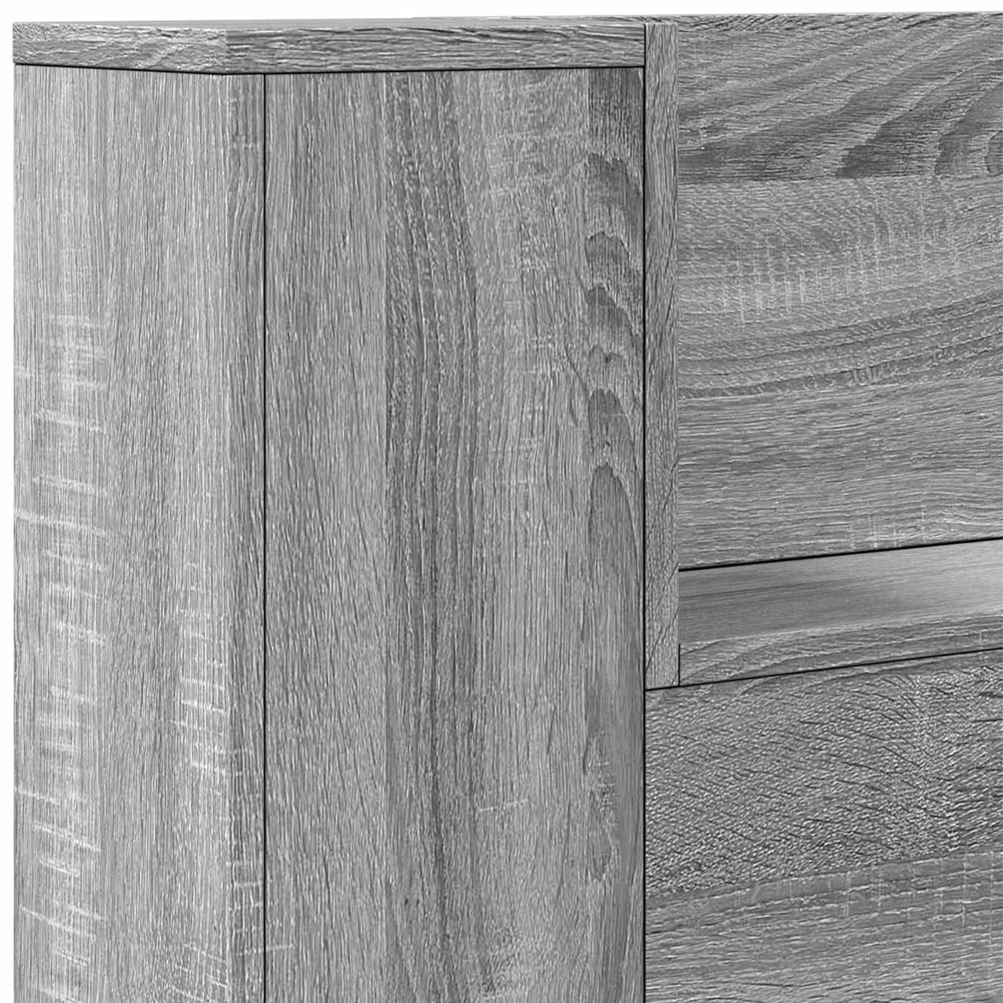 Headboard Cabinet with LED Grey Sonoma 160 x 16.5 x 103.5 cm