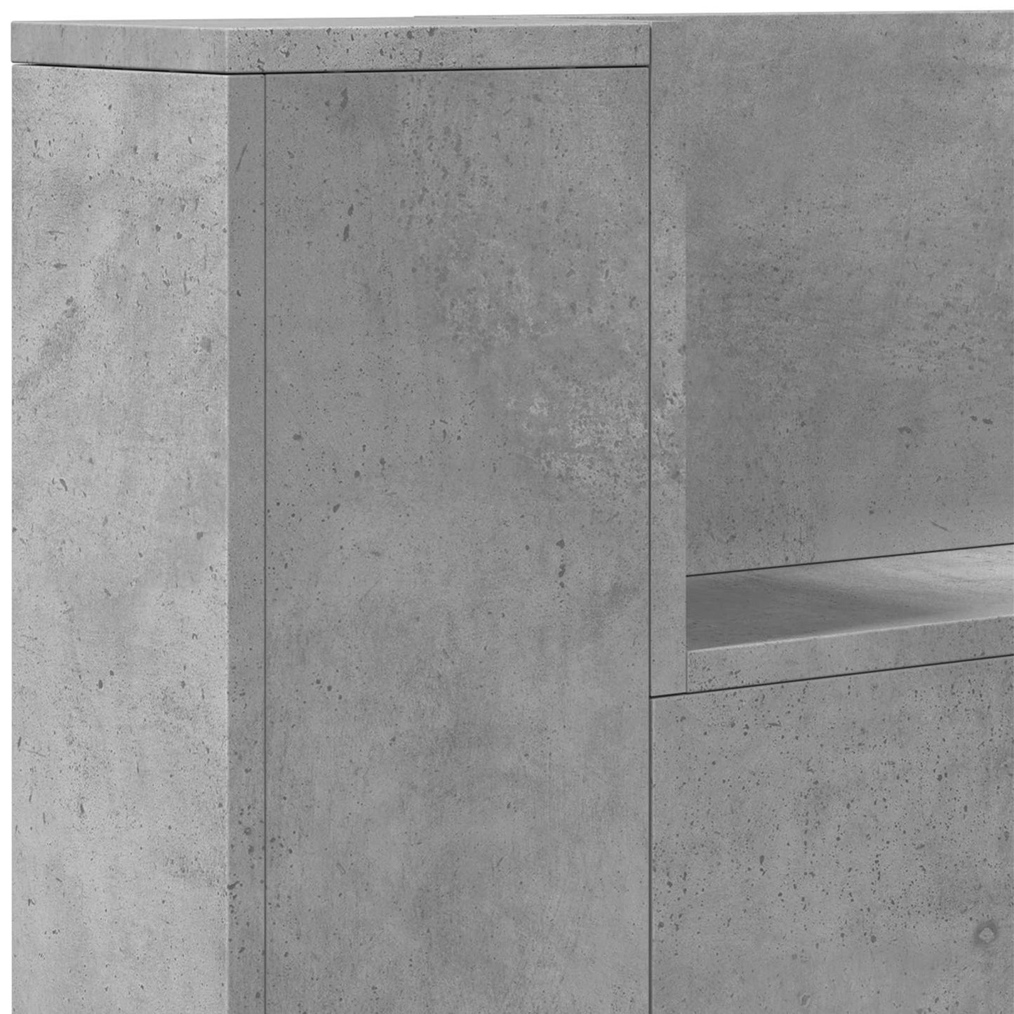 Headboard Cabinet with LED Concrete 180 x 16.5 x 103.5 cm