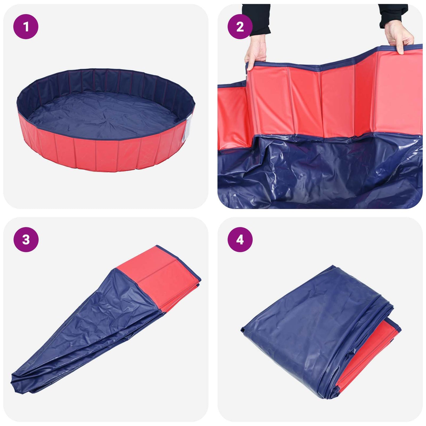 Children Swimming Pool Folding Red and Blue Ø 160 x 30 cm