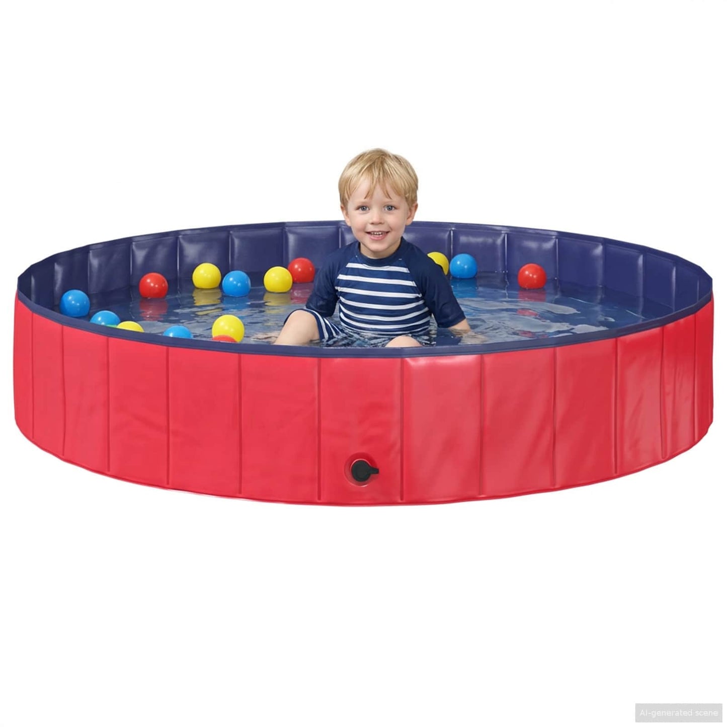 Children Swimming Pool Folding Red and Blue Ø 160 x 30 cm