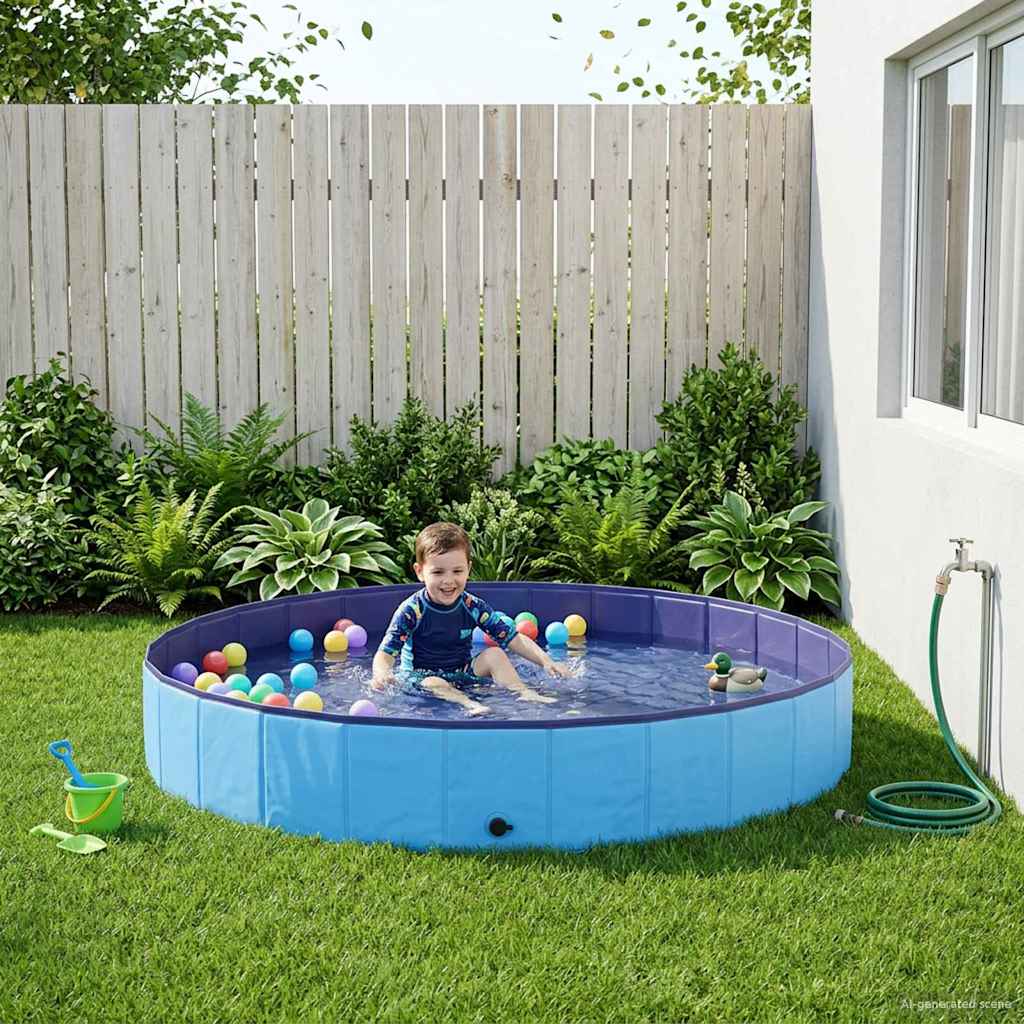 Children Swimming Pool Folding Blue Ø200 x 30 cm