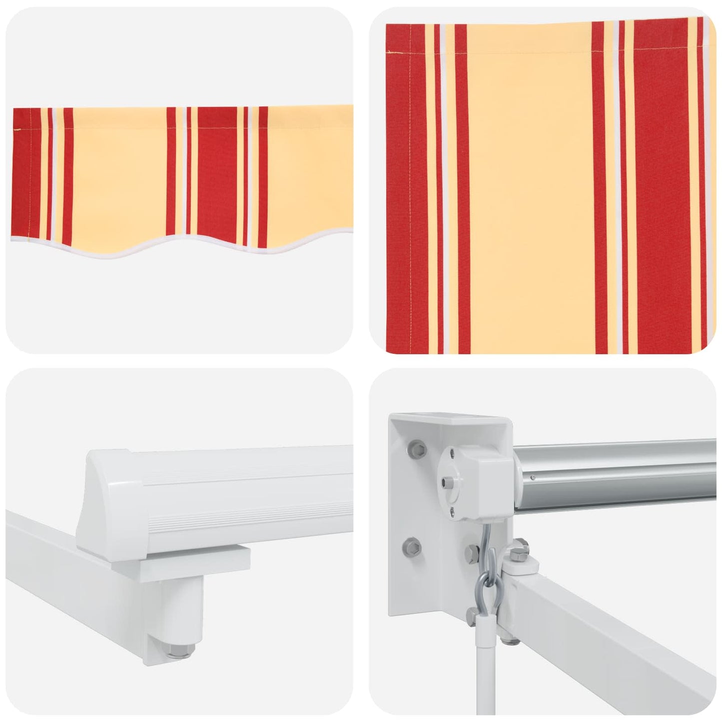 Retractable Awning Yellow, Orange and White 3 x 2 m