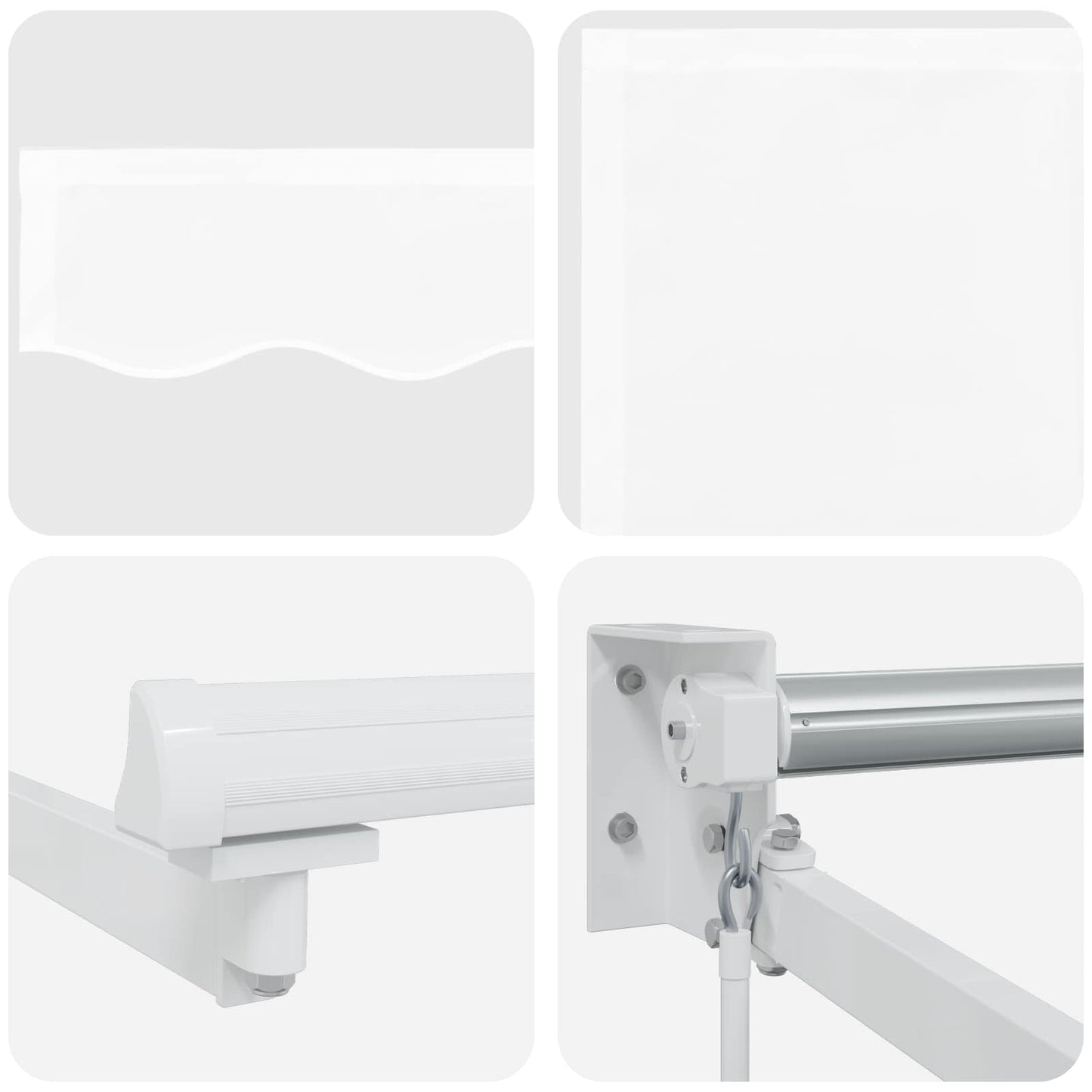 Retractable Awning White 3 x 2 m 100% Polyester and Aluminium
