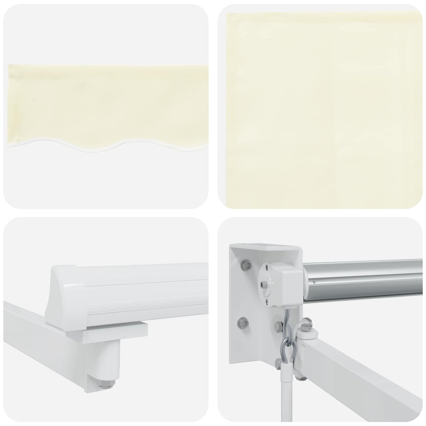 Retractable Awning Cream 3.5 x 2 m 100% Polyester and Aluminium