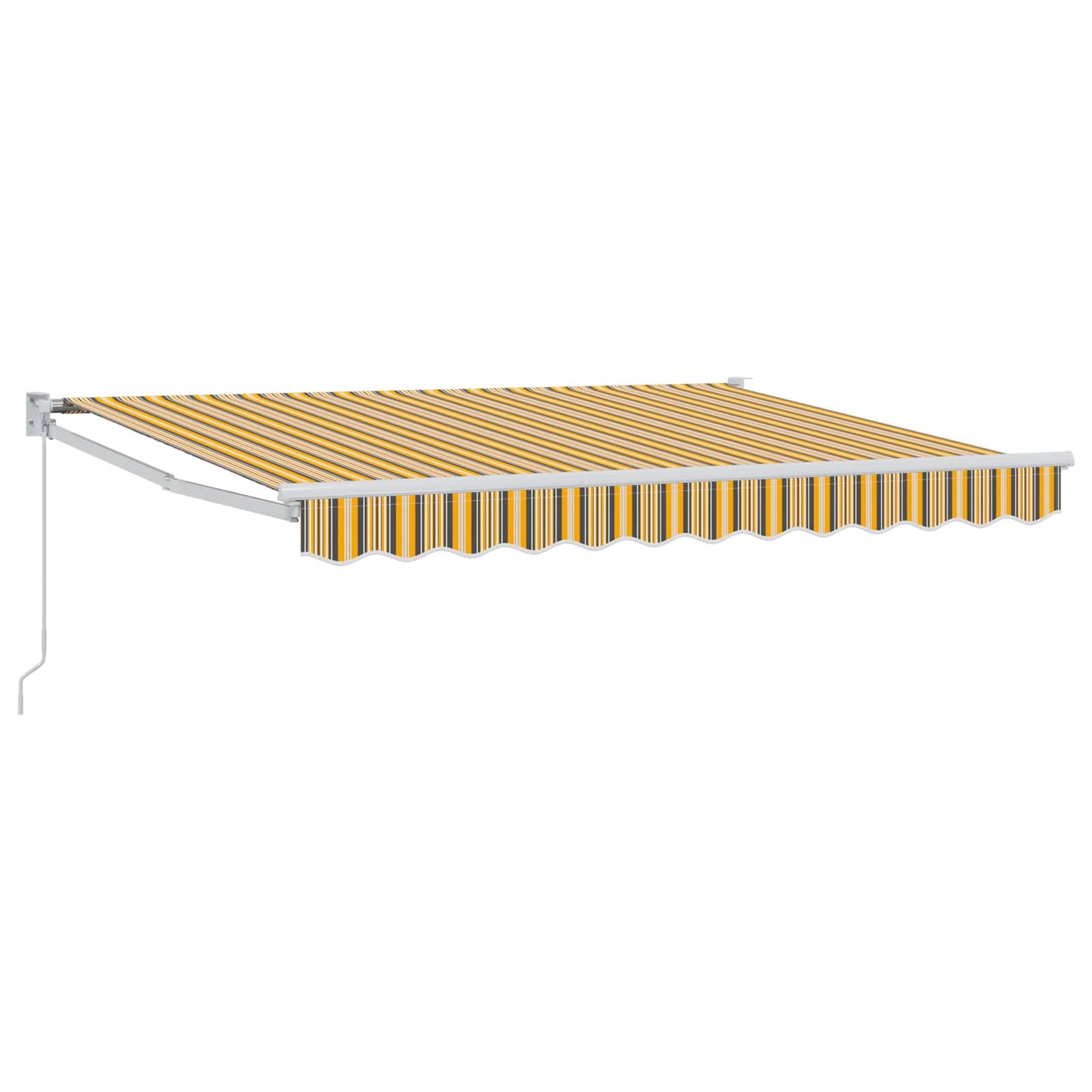Retractable Awning Yellow, Grey and White 3.5 x 2 m