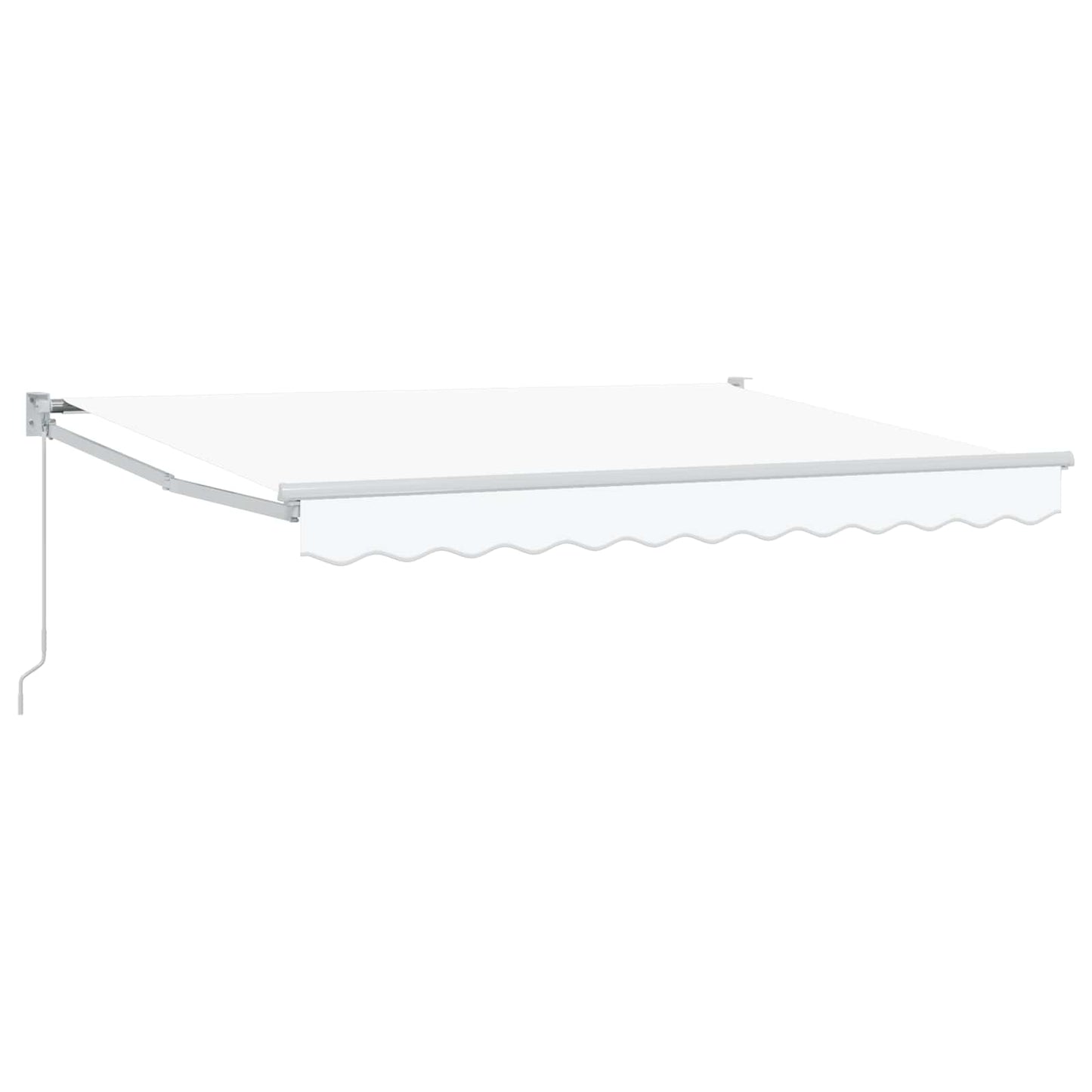 Retractable Awning White 3.5 x 2 m 100% Polyester and Aluminium