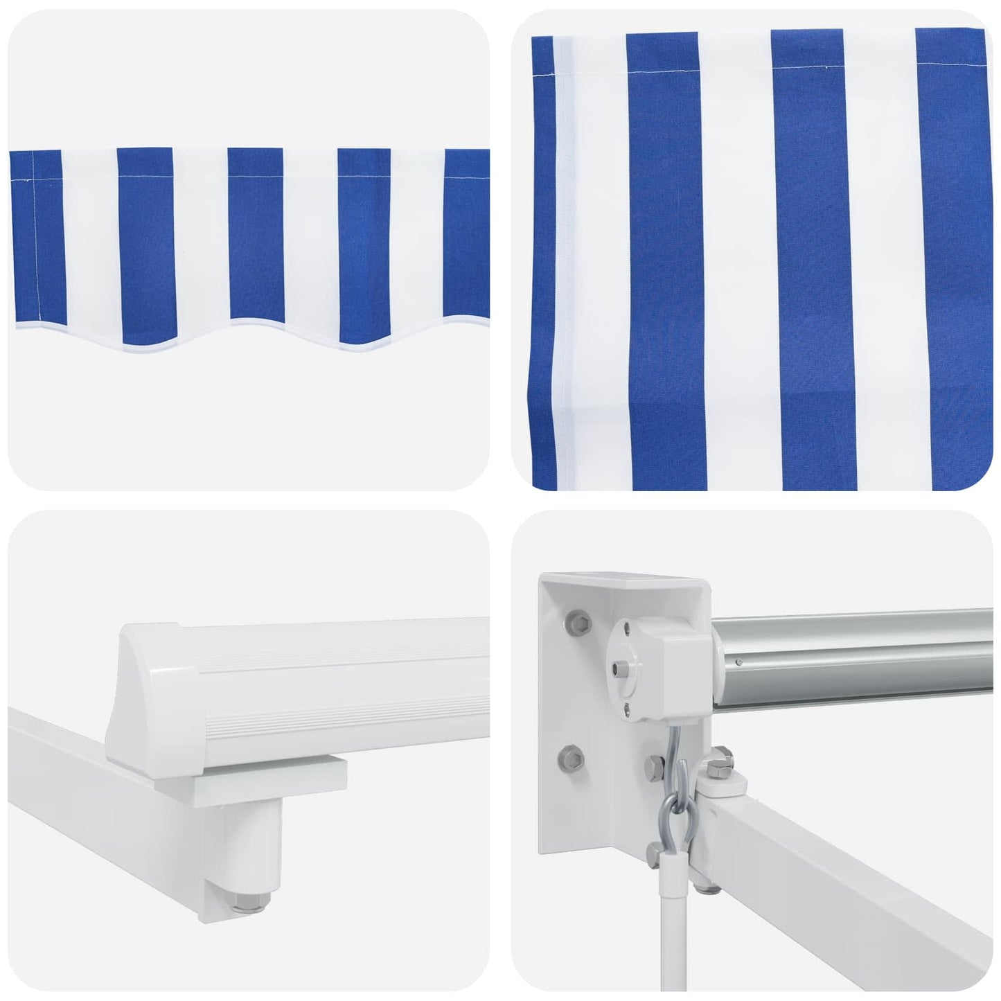 Retractable Awning Blue and White 4 x 2 m
