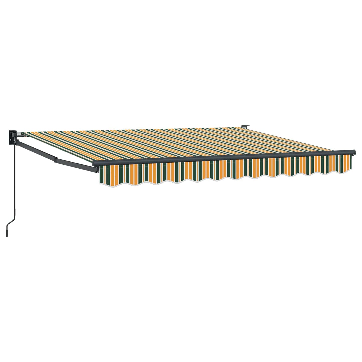 Retractable Awning Green and Yellow 3 x 2 m