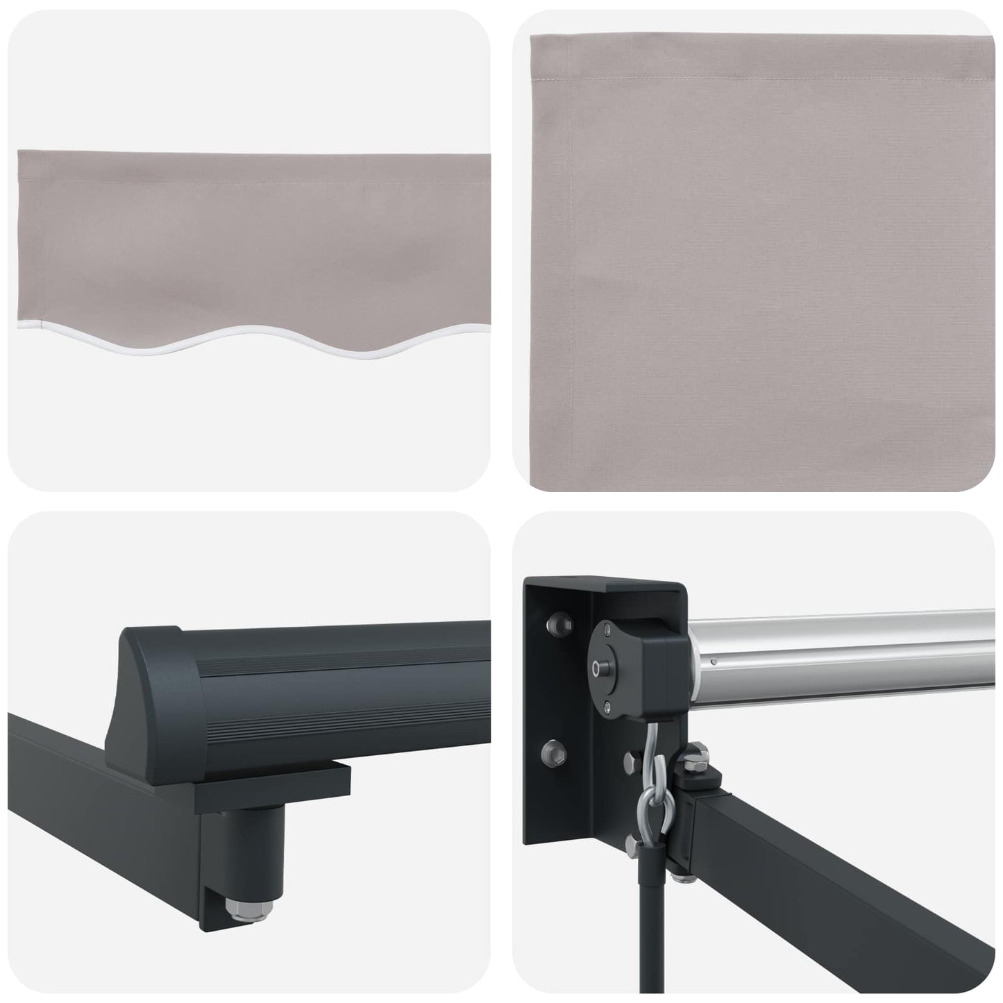 Retractable Awning Light Grey 3.5 x 2 m