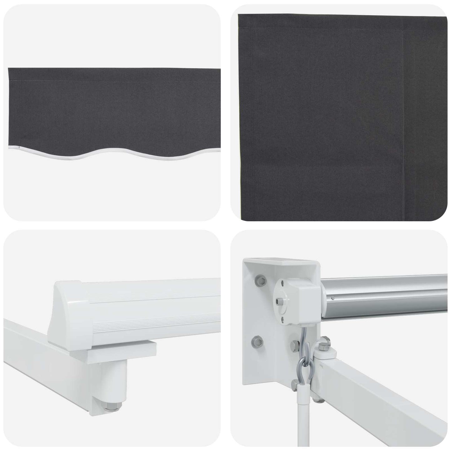 Manual Retractable Awning with LEDs 2.5 x 2 m