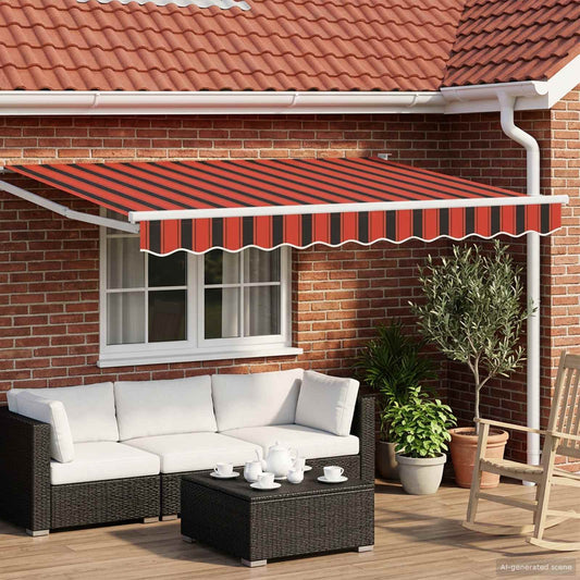Manual Retractable Awning with LEDs 2.5 x 2 m