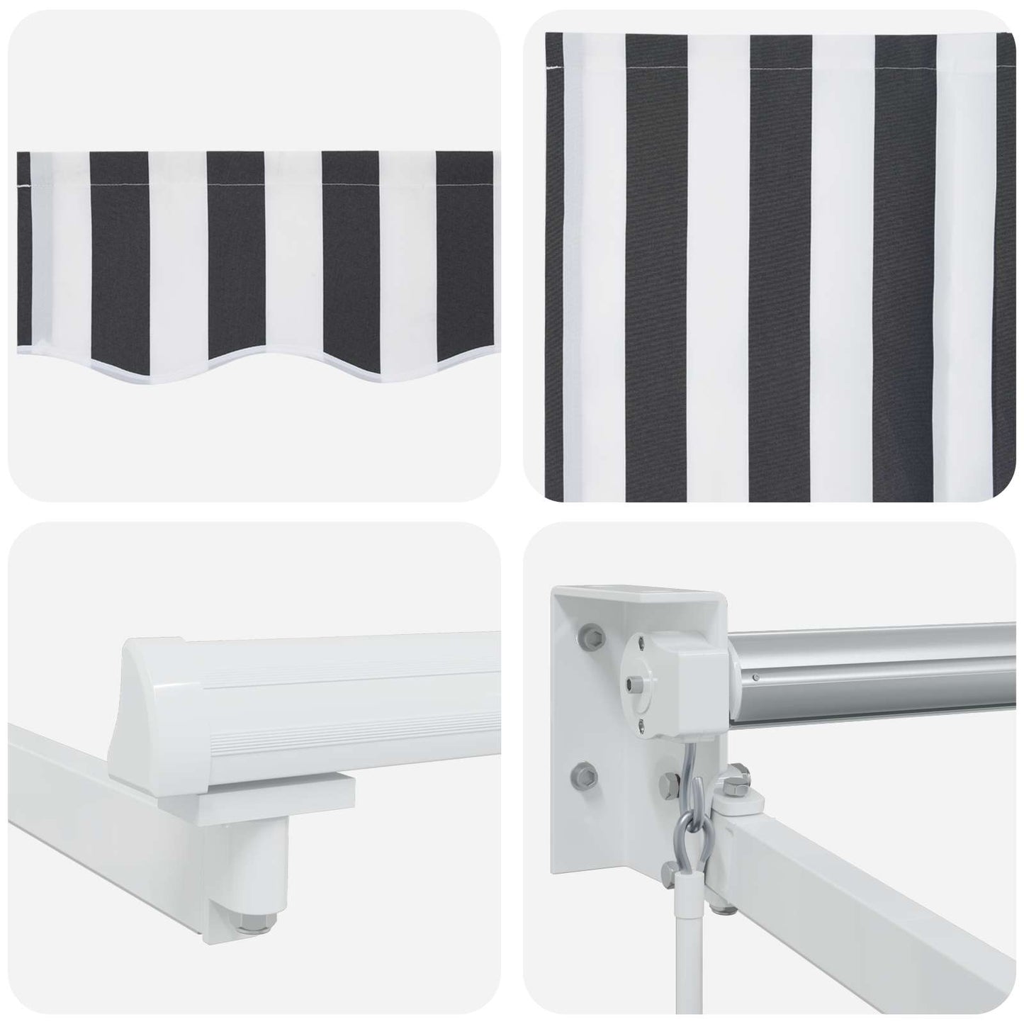 Manual Retractable Awning with LEDs 2.5 x 2 m