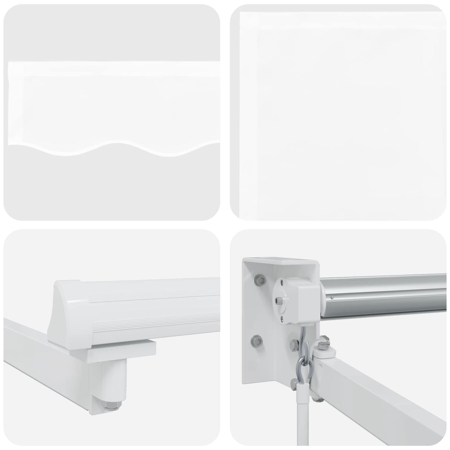 Manual Retractable Awning with LEDs White 2.5 x 2 m