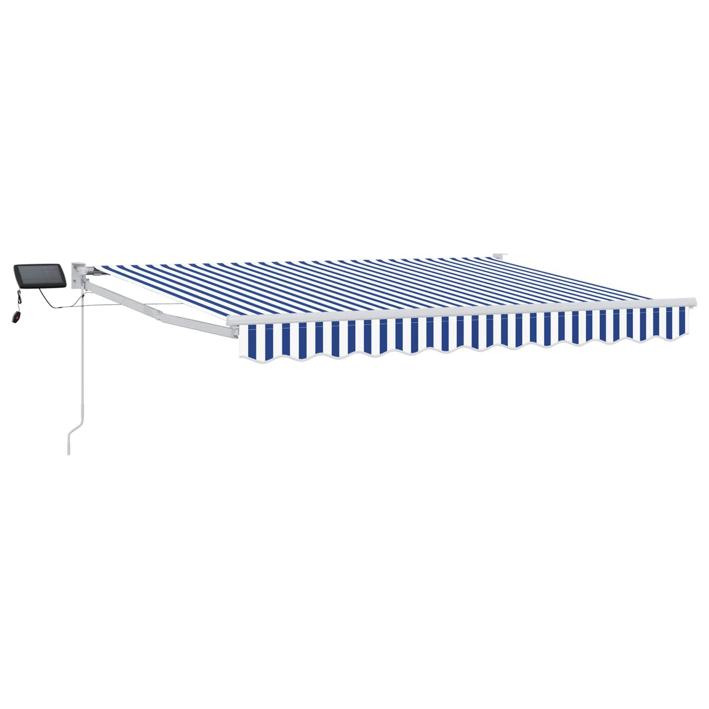 Manual Retractable Awning with LEDs Blue and White 3 x 2 m