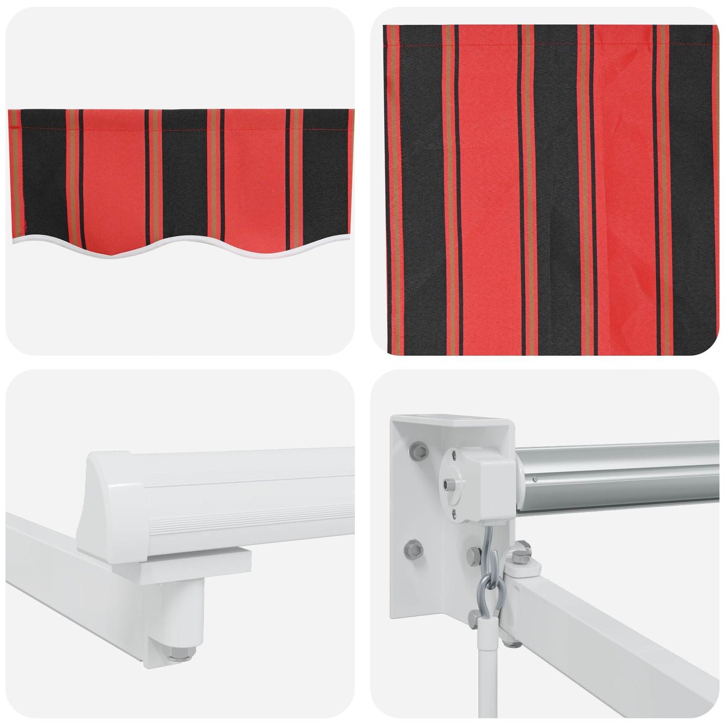 Manual Retractable Awning with LEDs 3 x 2 m